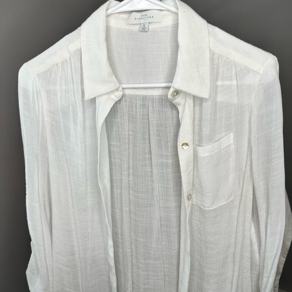 Small white long sleeve button down
